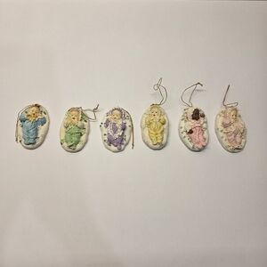 1994 Porcelain 1994 Ashton Drake Yolanda Bello Baby Ornaments Vintage Lot Of 6